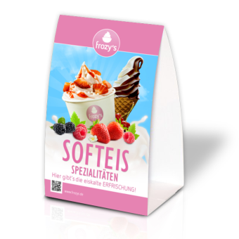 Tischaufsteller - Softeis "Becher & Waffel" 