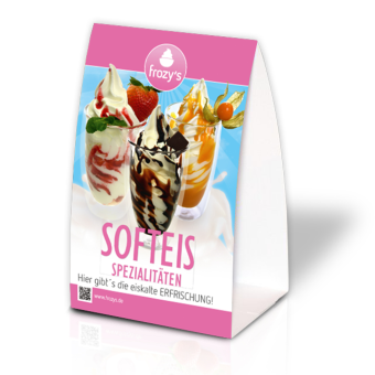 Tischaufsteller - Softeis "Gläser" 